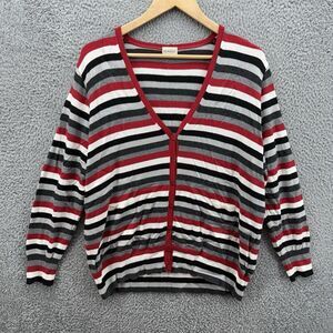 Rabe Cardigan Womens‎ Size 18 Striped Knit Smart Casual Button Up Long Sleeve